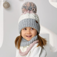 Detské čiapky zimné - dievčenské s tunelom - model - 3/736